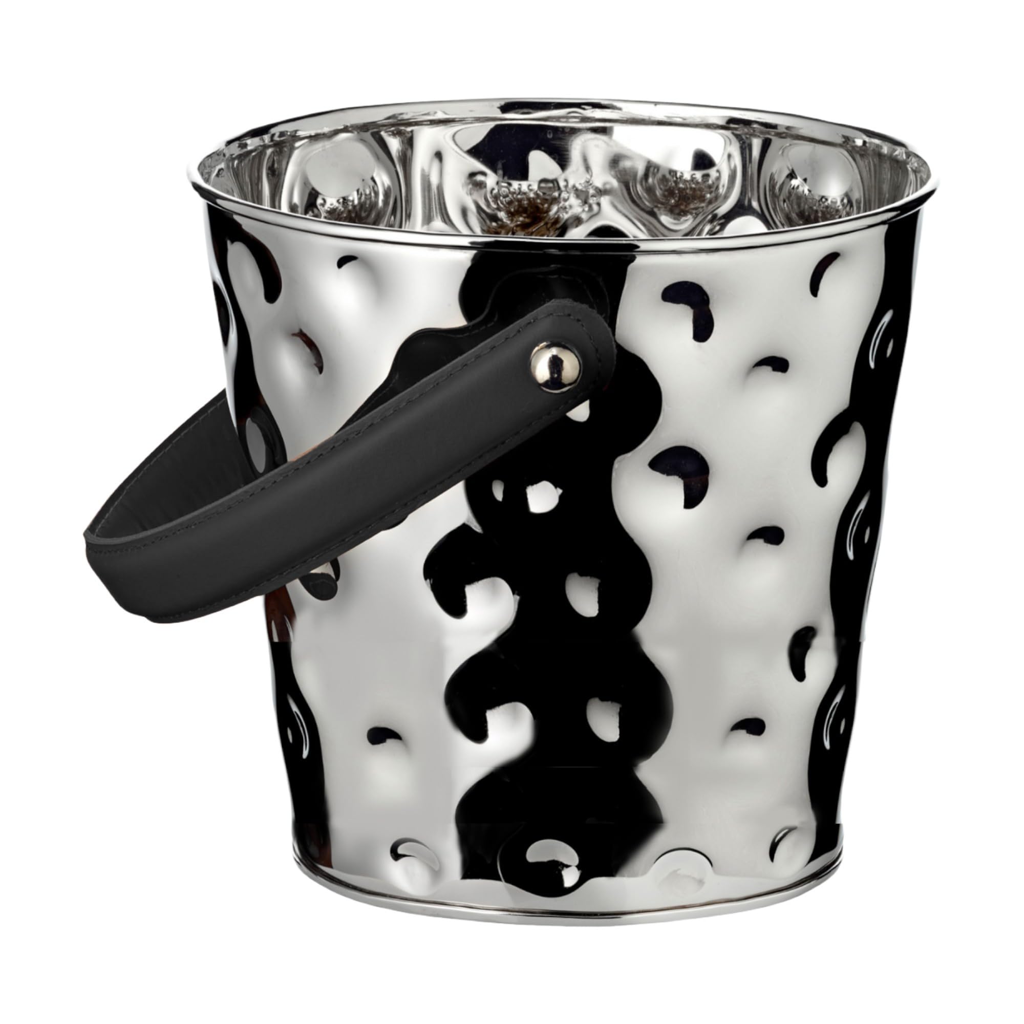 EDZARD Champanera Gideon (26 x 21 cm, H 23 cm), niquelada, martillada – enfriador de vino, enfriador de botellas, cubitera