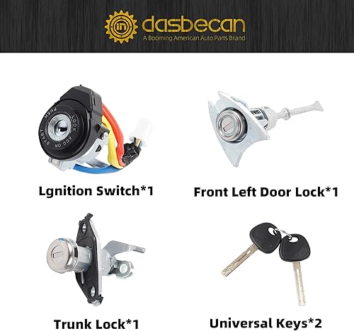 Miniatura 3 de Dasbecan Interruptor de encendido Cilindro de cerradura de puerta con 2 llaves compatible con Hyundai Sonata 2009-2014 Reemplaza# 81970-3SA00