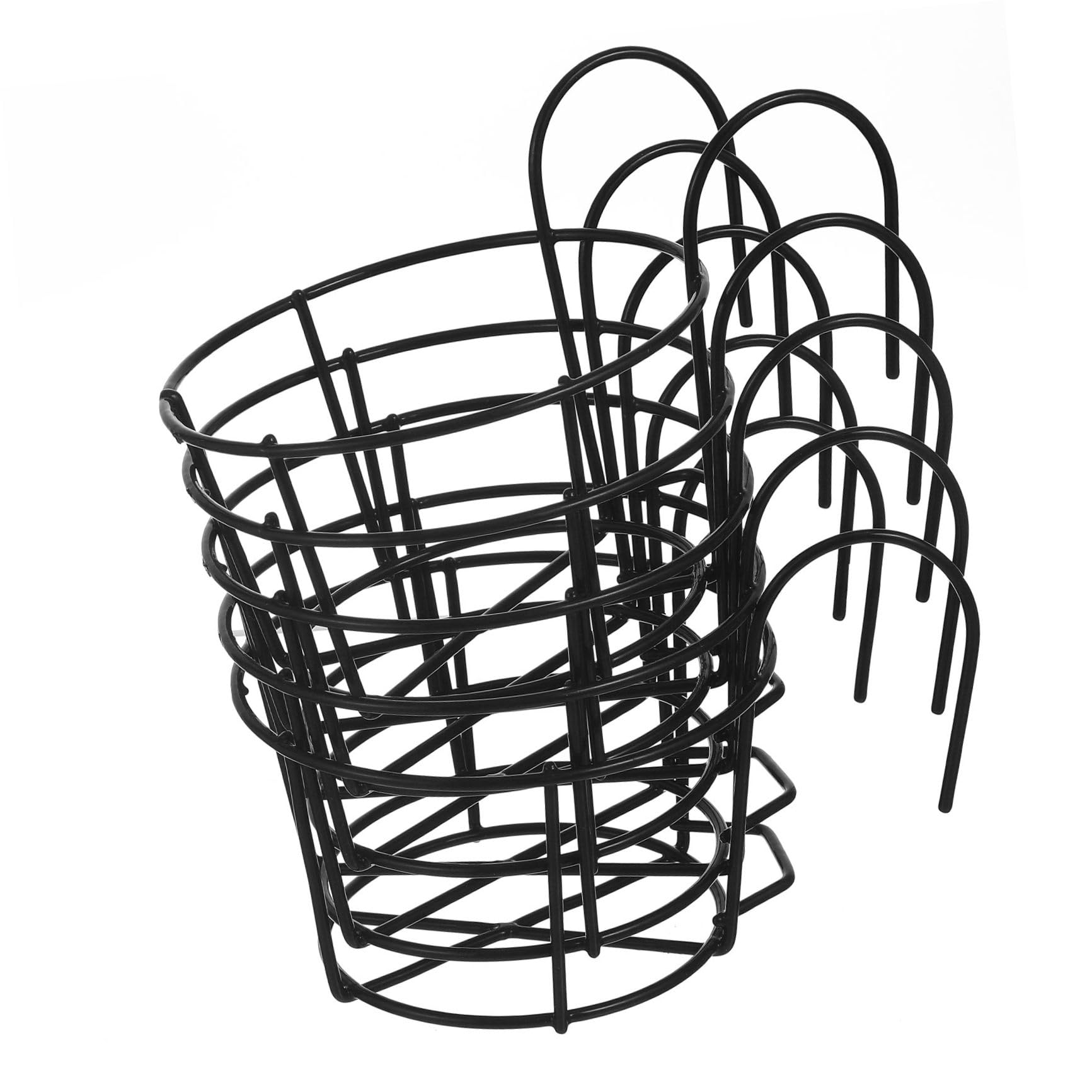 Mikikit 5piezas Soporte De Flores Colgante Redondo Para Balcón Estantes De Hierro Para Macetas Estantes Decorativos Para Jardinería