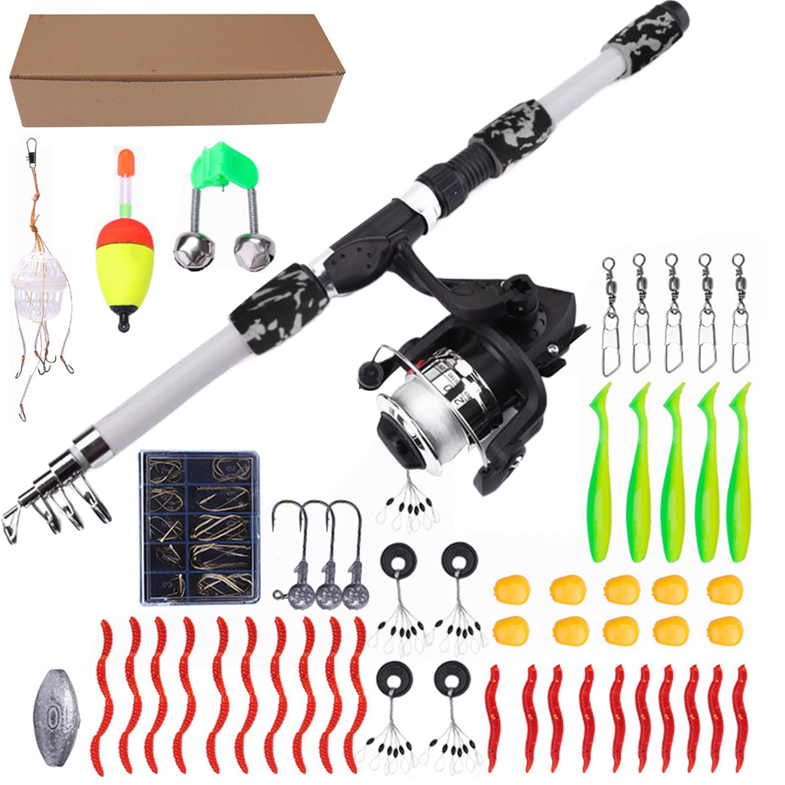 Canne à pêche pour tout-petits avec accessoires de débutants - 8