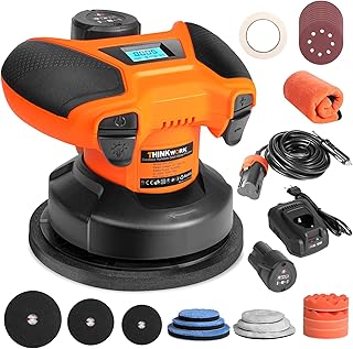 Buffer Polisher - Cordless Buffer Polisher for Car with Gamepad Handle Touch,12V 2.0Ah&Cigarette Lighter Socket Battery, 6 Variable Speed 5000RPM, Cordless Car Buffer Polisher for Car Waxing/Polishing