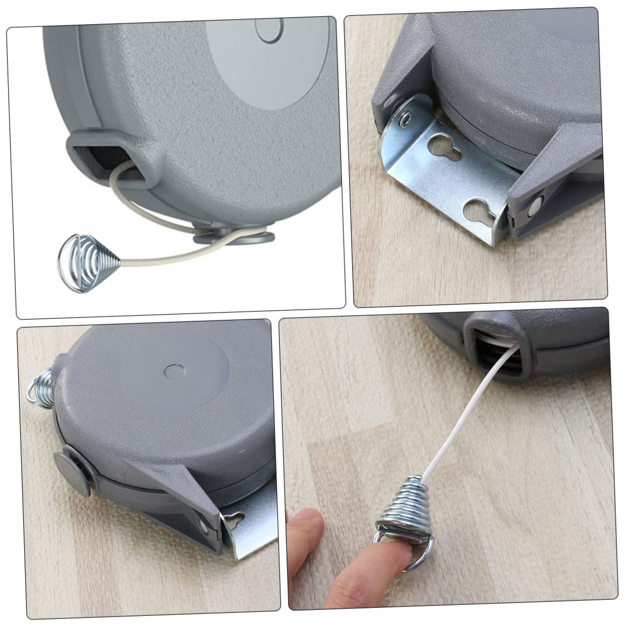 POPETPOP Cuerda para Tender la Ropa Retráctil de PVC y Abs, Fácil de Instalar Capacidad de Carga, Adecuado para Uso Interior y Exterior, Longitud de 15 Metros