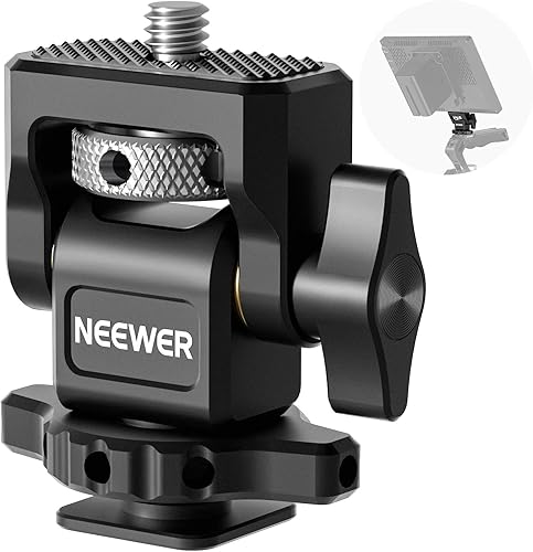 NEEWER Soporte para monitor de cámara con zapata fría, tornillo de 14" para monitor de campo de 5" y 7" compatible con Atomos Ninja V, giro de 360