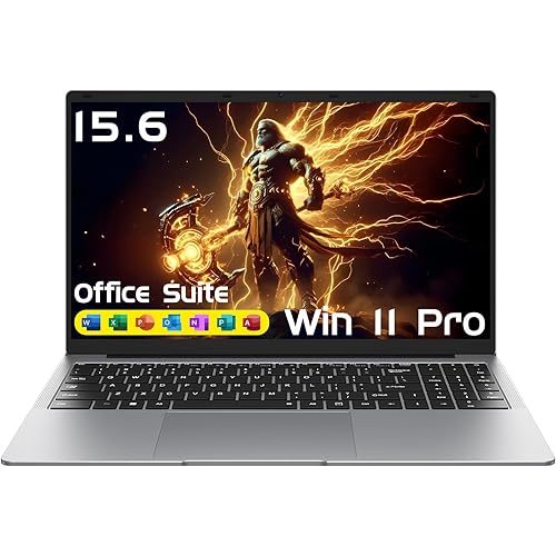 Laptop Computer 15.6" Win11 Pro Laptops 8GB RAM 256GB SSD,Ms Office 365, 100% sRGB Screen, N4000 Processor, Notebook, Dual Band WiFi5, BT4.2, USB-A, HDMI,FHD 1920 * 1080 Display,Silver