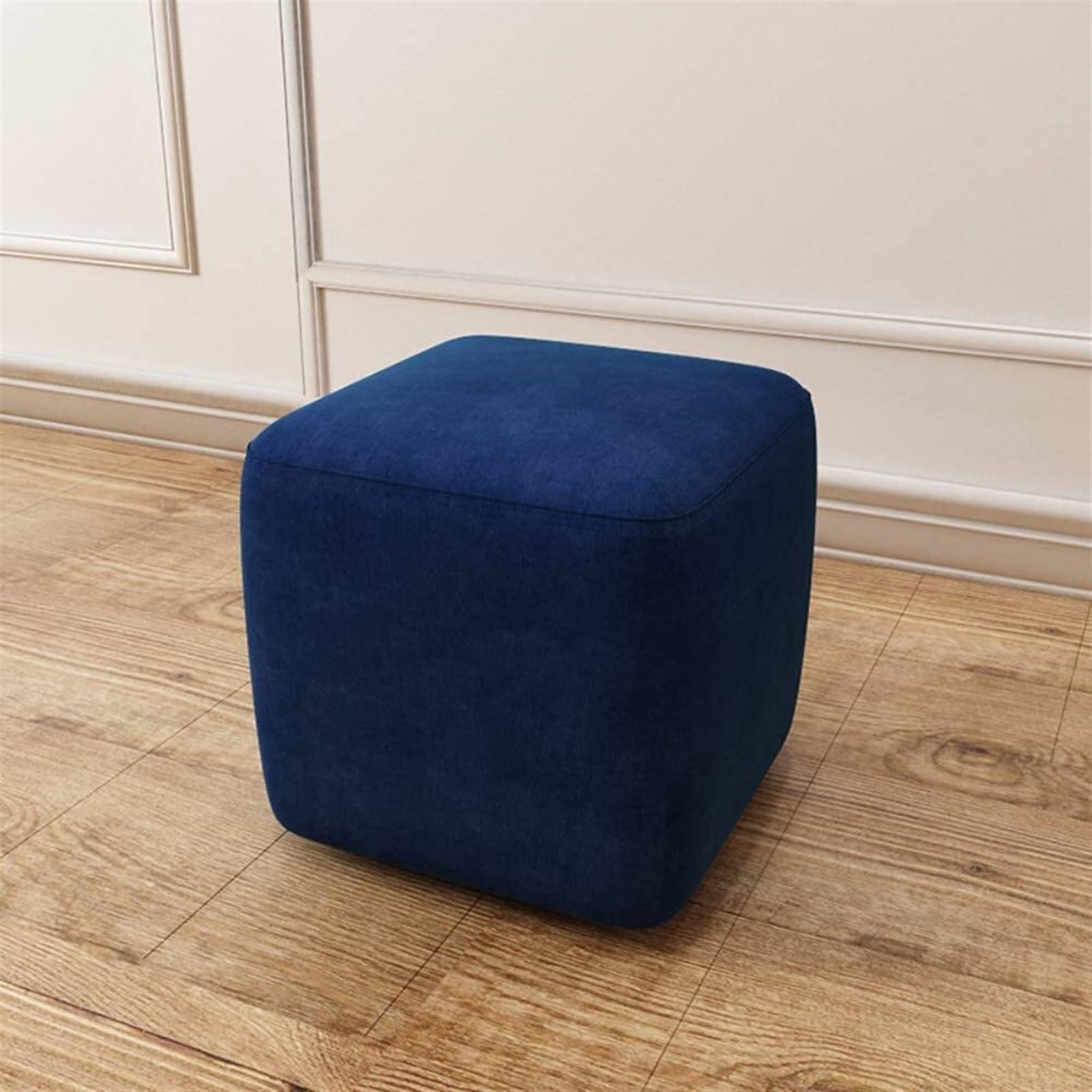 Pouf repose-pieds en tissu bleu, petit tabouret bas confortable