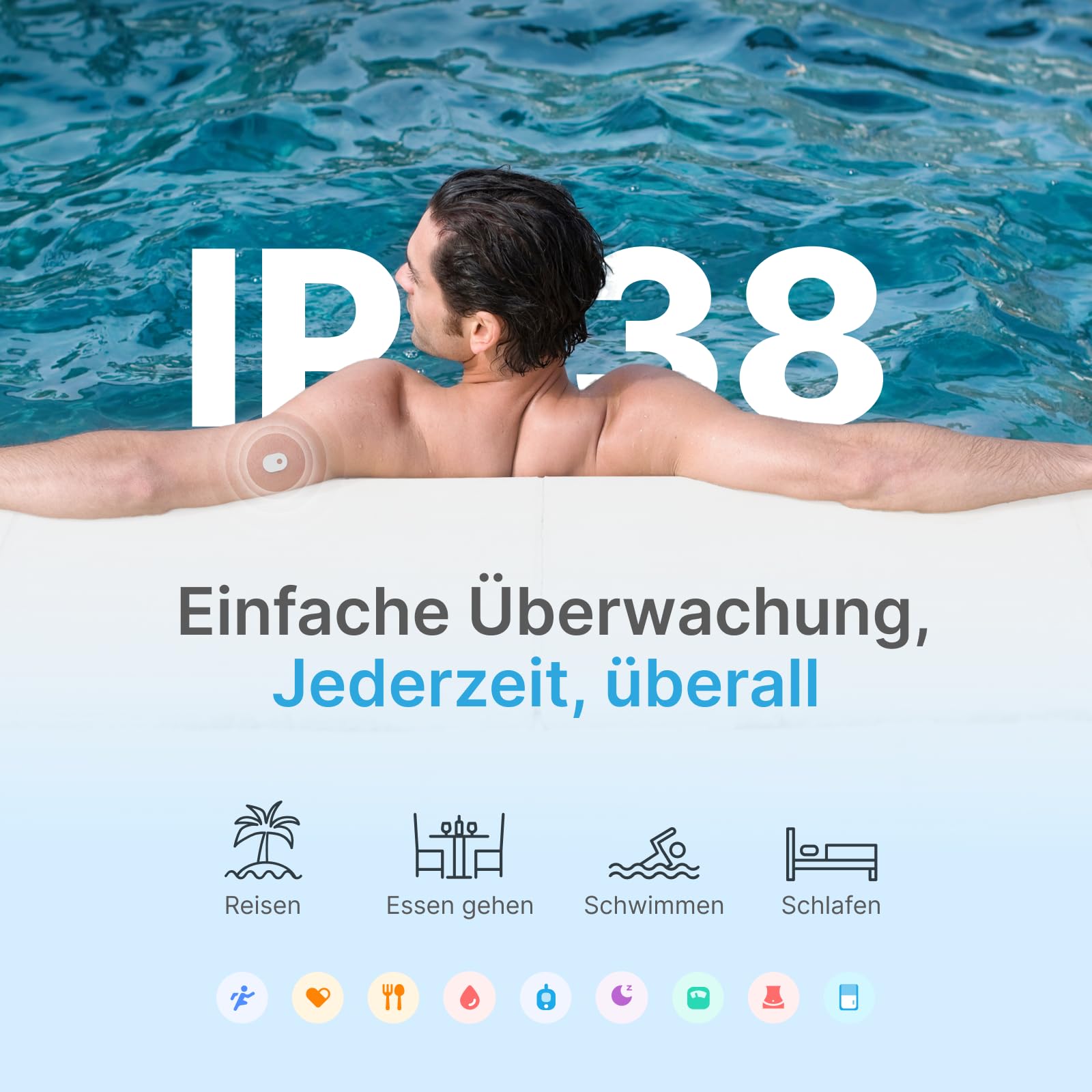 SIBIO KS3 Kontinuierlicher Keton-Monitor CKM, 14-Tage-Echtzeit-Keto-Biosensor, 5-Minuten-Daten für die Keto-Diät
