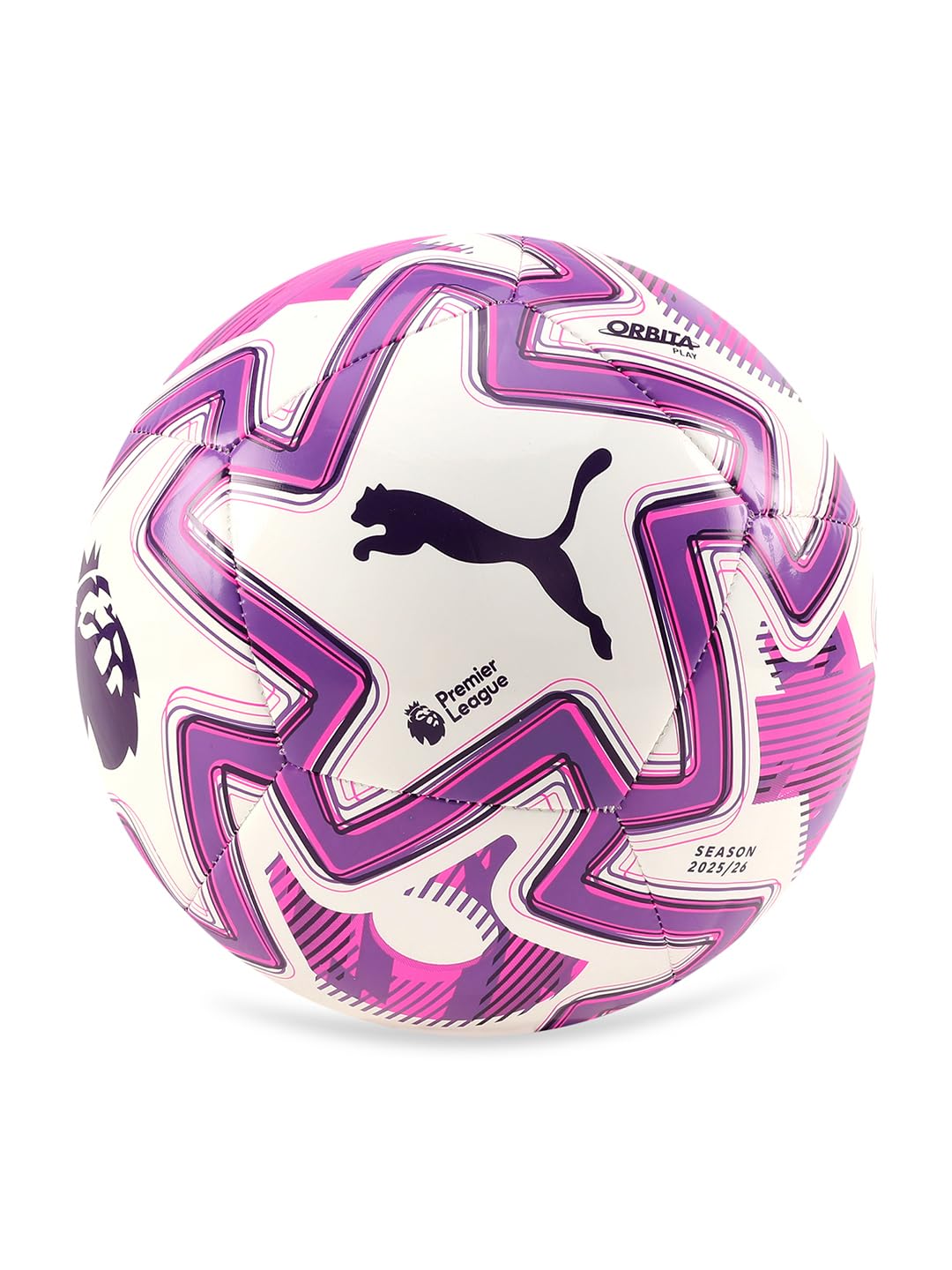 Puma Orbita Play Premier League - Balón de fútbol 25 26 EPL 2025/​26 - Blanco/​Morado, Talla 5
