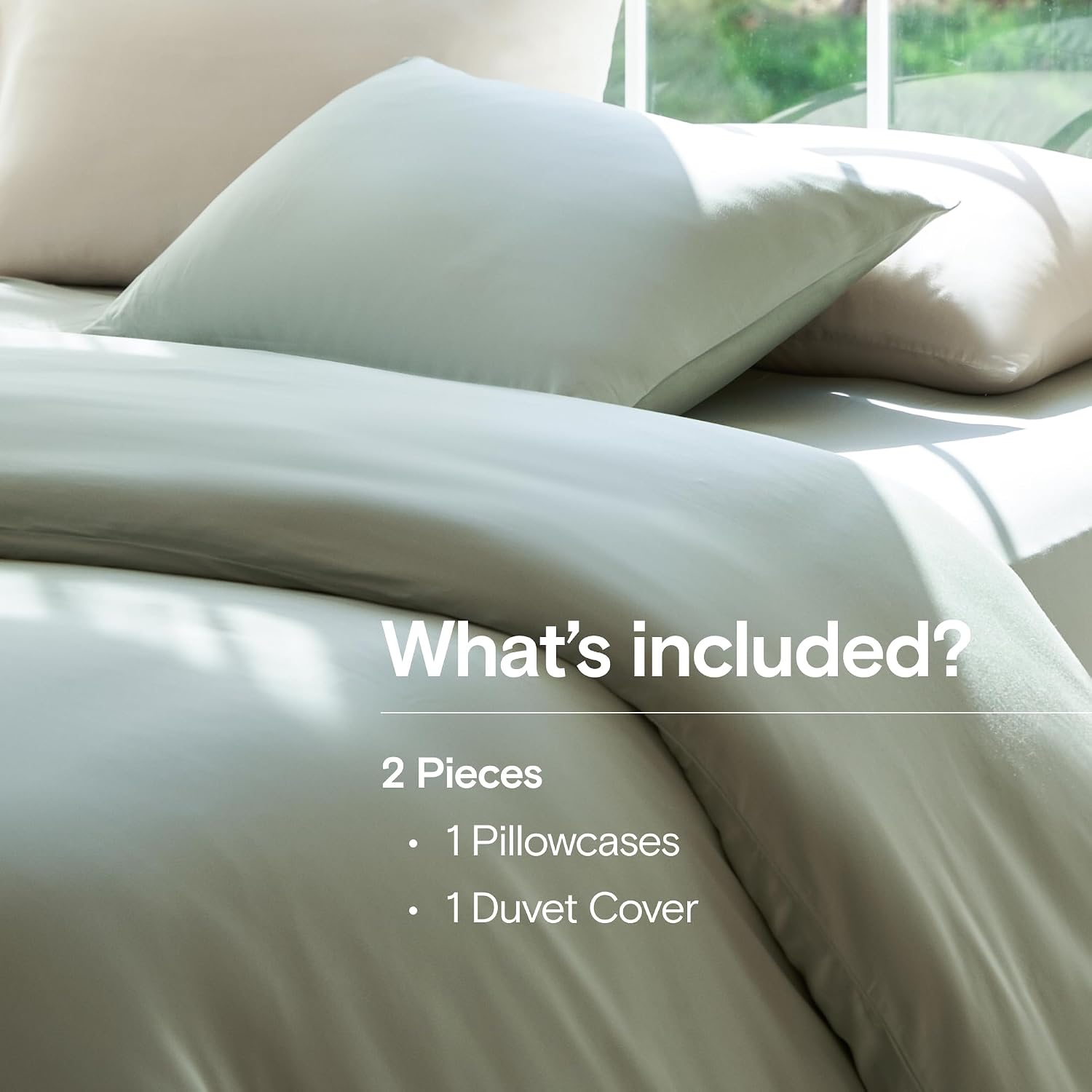 doz duvet cover set, 100% viscose derived from bamboo, organically grown, buttery soft, cooling duvet covers, high gsm, 1 duvet cover and 1 pillowcase, 70"x90" (sage, twin/twin xl) sage twin/twin xl