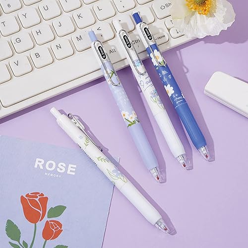 Miniatura 2 de 4 bolígrafos de tinta de gel retráctiles de 0.020 in, bolígrafos de tinta negra de gel para mujeres y niñas, bonitos bolígrafos estéticos de oficina