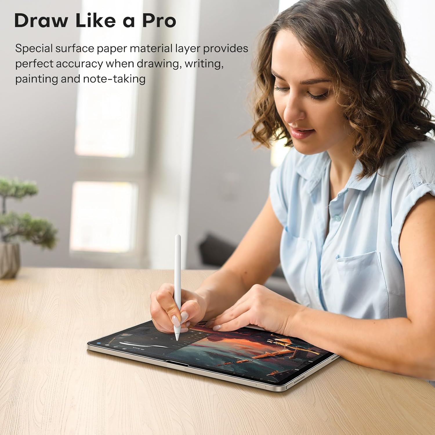 OMOTON PAPERSENSE 2 Paper Screen Protector for iPad Air 11 Inch M3 2025 & M2 2024 (7th/6th Gen), Matte-layer Glass with Dust-free Install Tray, Write like on Paper, Anti-glare, Apple Pencil Support - Image 9