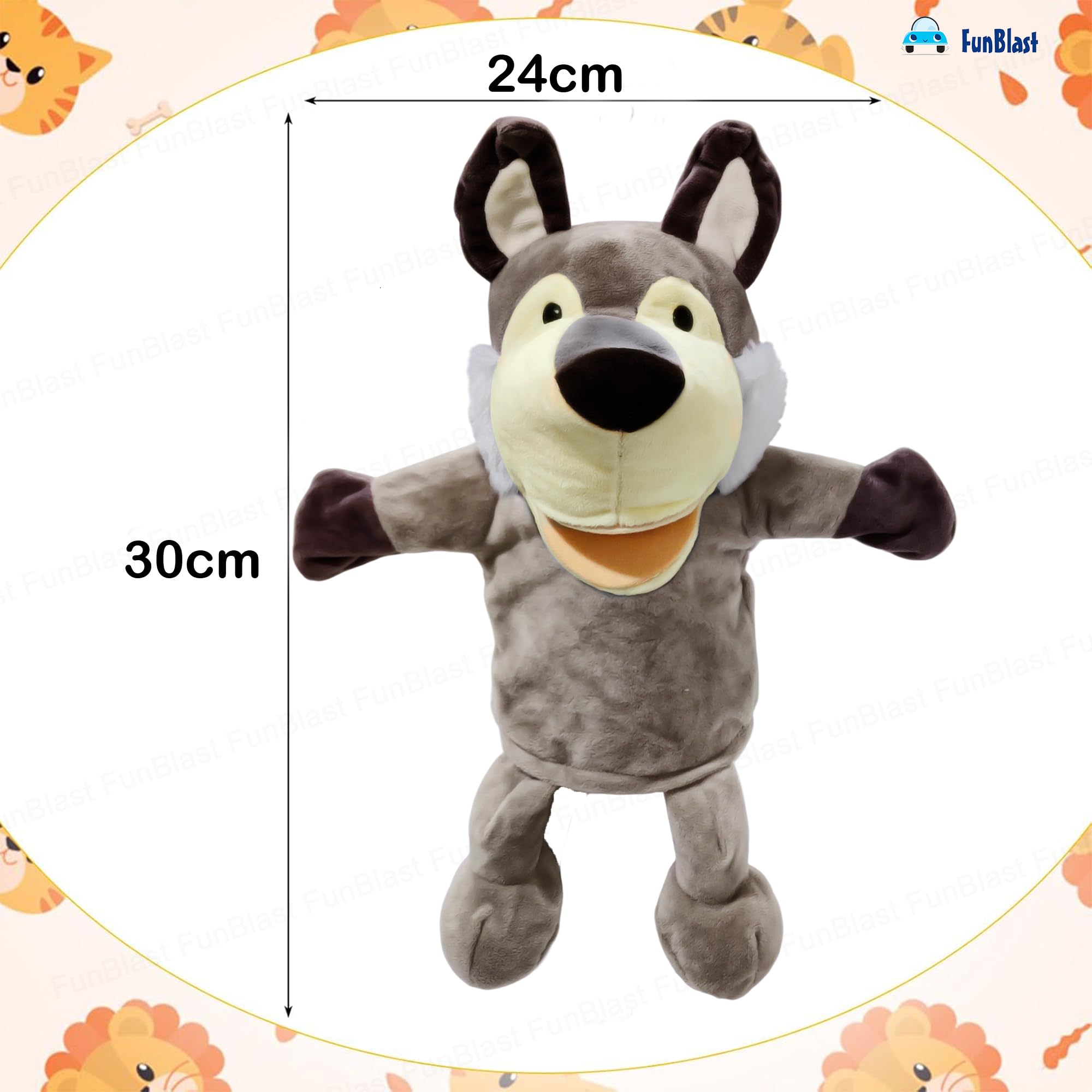 FunBlast Hand Puppets for Kids – Cute Animal Soft & Interactive Plush Fox Puppets for Storytelling, Role Play & Learning Toys, Perfect for Toddlers & Children (Multicolor)