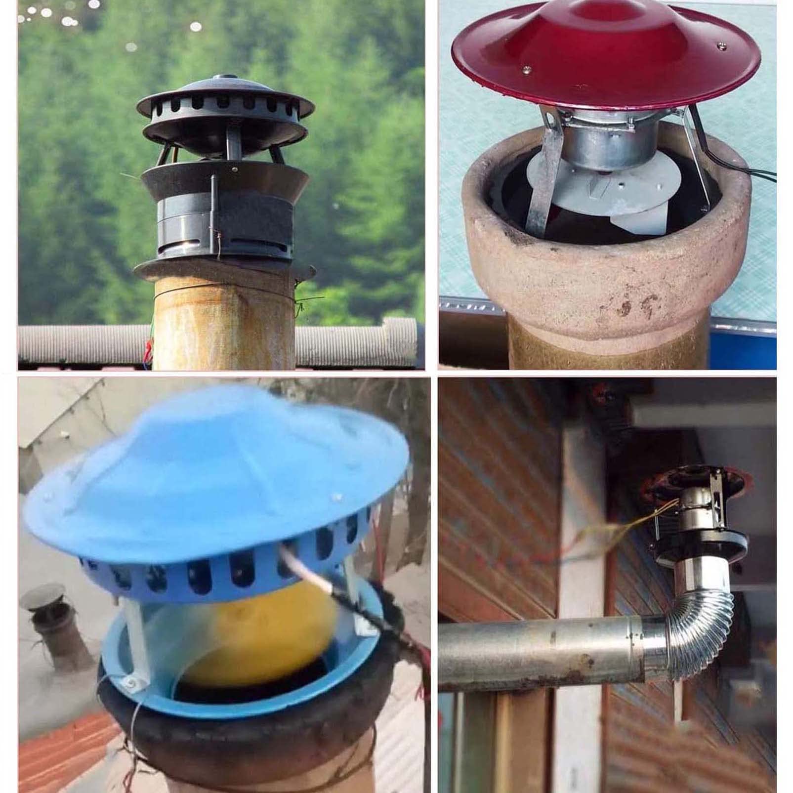 YXMxxm Chimney Fan 80W Fireplace Exhaust Fan Flue Fan, Chimney Draft