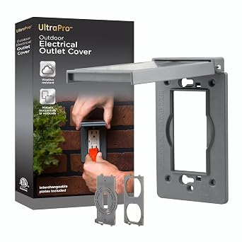 UltraPro Outdoor Weatherproof Electrical Outlet Cover, Single Gang, 1 Pack | Durable Metal Design for Not-In-Use Plugs, Impact & UV Resistant, Includes Gasket & Mounting Hardware