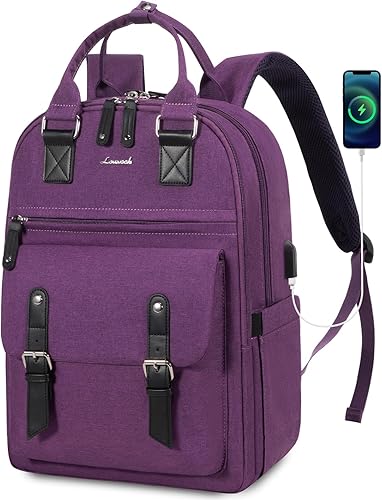 Miniatura 1 de LOVEVOOK Mochila para laptop para mujer, mochila vintage de viaje de negocios con puerto de carga USB, para profesores, médicos, enfermeras, bolsa