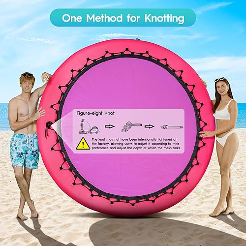 Miniatura 2 de Plataforma flotante inflable, hamaca de agua redonda para varias personas, flotador de bronceado con bolsa de transporte para piscina, lago, fiesta