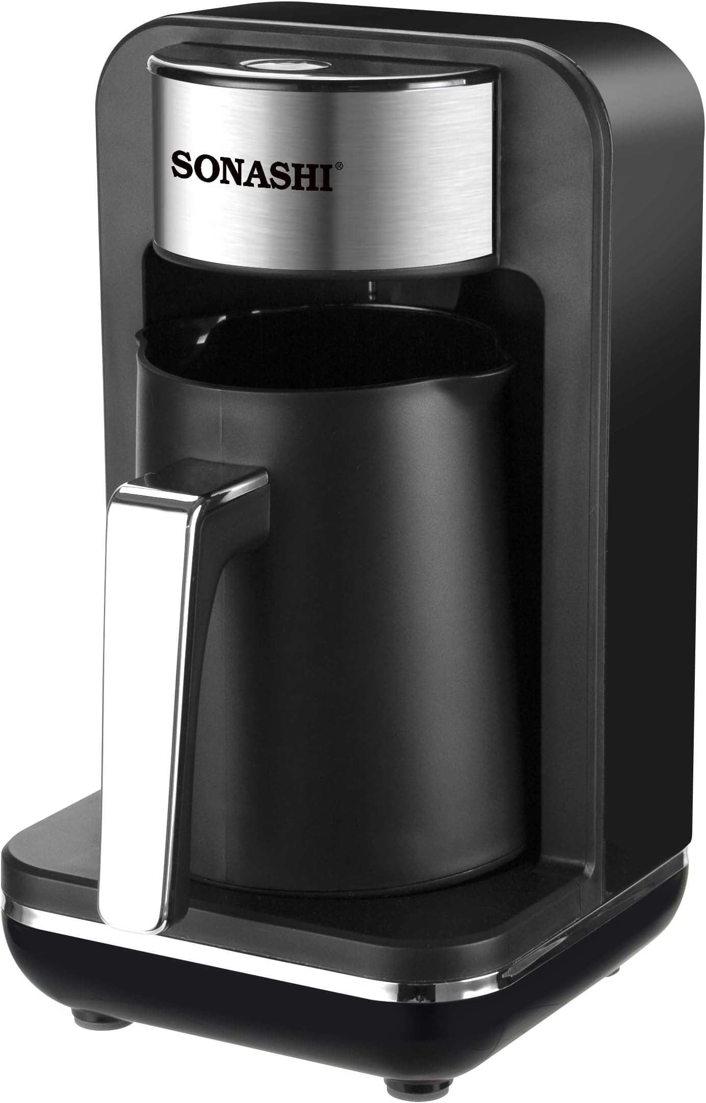 Sonashi Turkish Coffee Maker [Black] STCM-4974-500W Coffee Machine w/Double-Sided Pot, Light & Sound Indicator, Overheat Protection | Kitchen Appliances