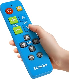 Big Button Universal TV Remote (Blue) Simple Easy to Use, Great for Seniors, Works with Major TV Brands (2xAAA Batteries Not Included)