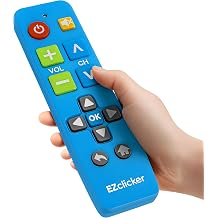 EZclicker TV Remote for Vizio TVs Only, Big Button, Easy to Use Blue