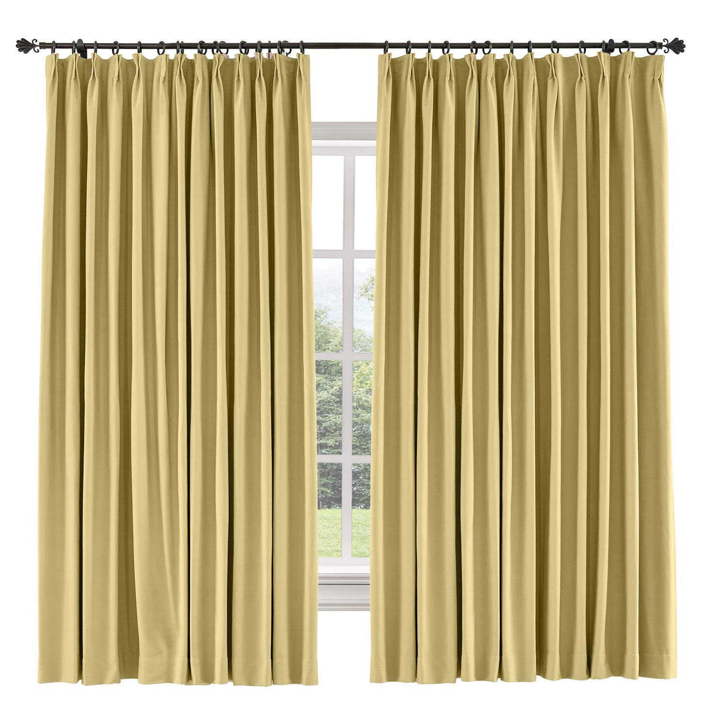 TWOPAGES Thermal Insulated Living Heavyweight Blackout Curtains for Bedroom, Extra Long Loft Curtains Room Darkening Curtains Window Drapes (1 Panel, 52 x 192 Inch)