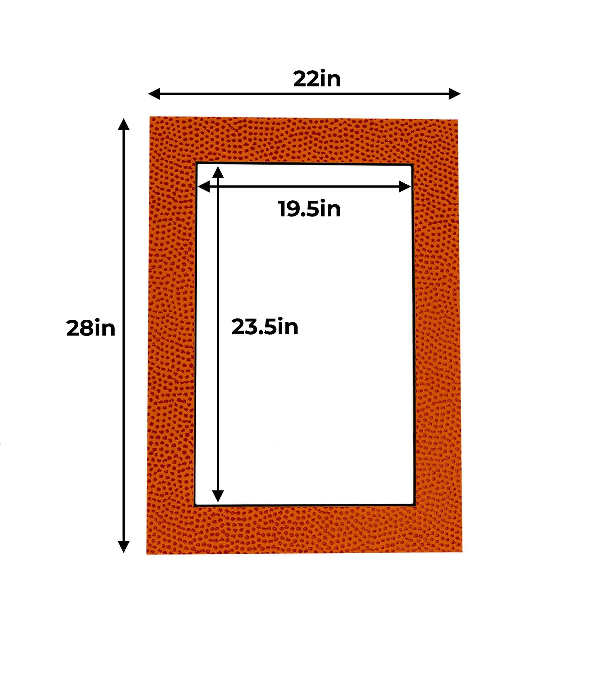 22x28 Mat for 20x24 Photo - Precut Basketball Texture Picture Matboard for Frames Measuring 22 x 28 Inches - Bevel Cut Matte to Display Art Measuring 20 x 24 Inches - Acid Free ONE MAT