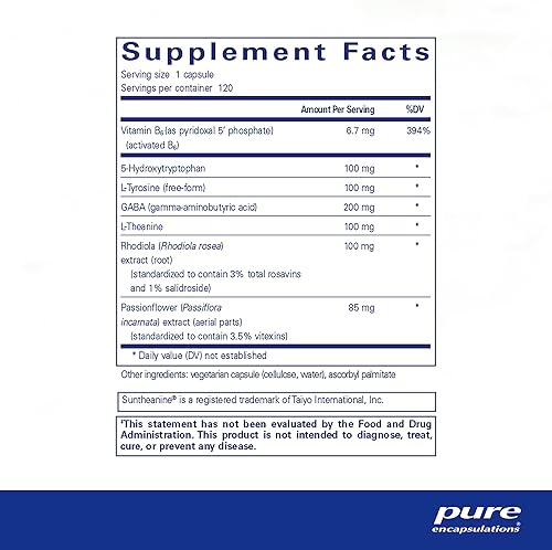 Vista 9 de Pure Encapsulations Bienestar emocional Apoyo para el estrés ocasional* 60 cápsulas