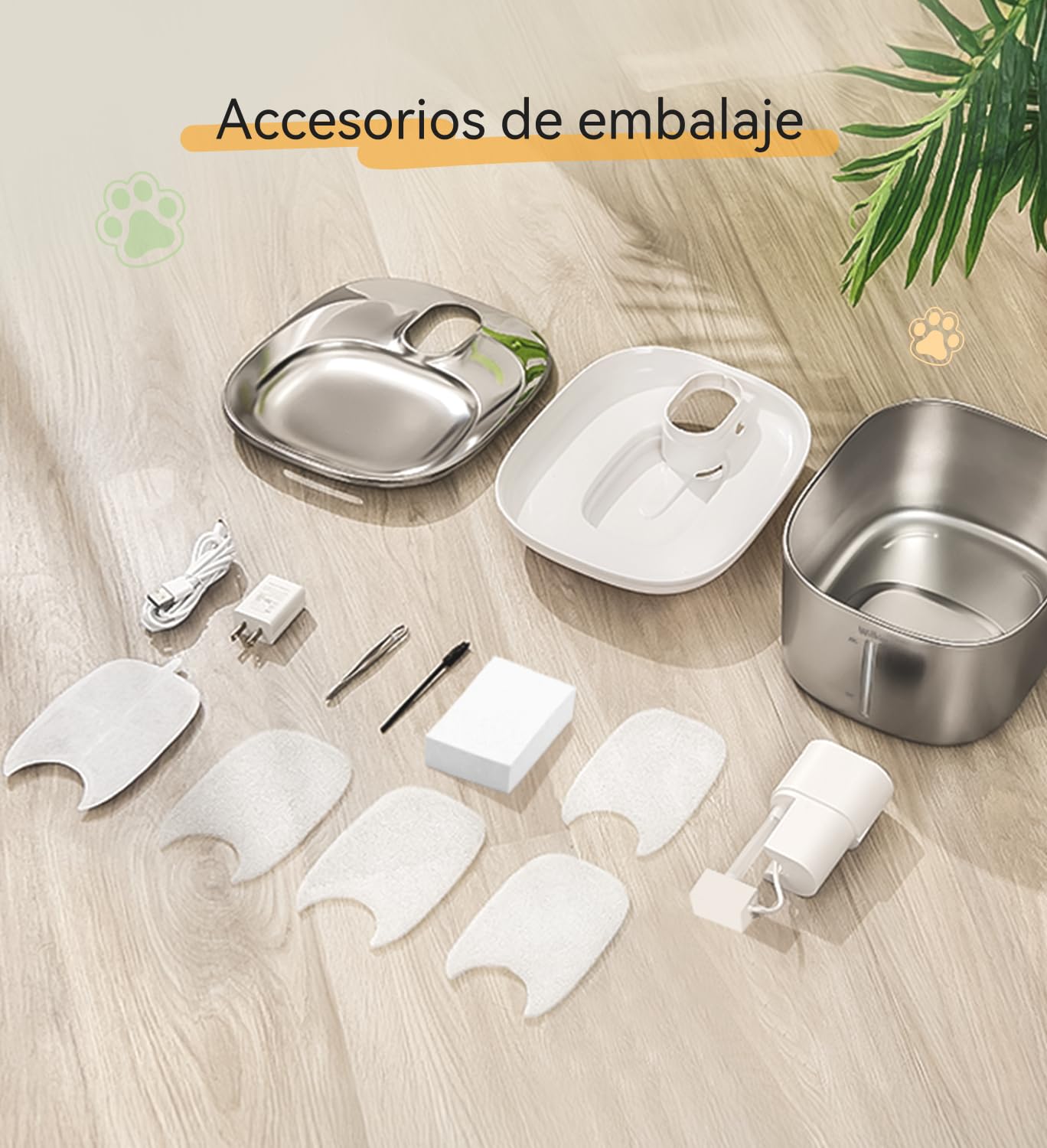 Fuente de Agua para Gatos, Acero Inoxidable, 4.1 L, dispensador de Agua inalámbrico para Mascotas, para Gatos y Perros en Interiores | 3 modos (sensor/tiempo/duración), filtro silencioso para gatos y perros pequeños con 1 filtro de repuesto