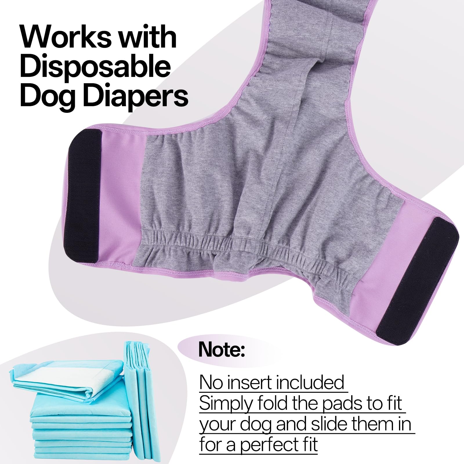 Lelepet Wiederverwendbare Hundewindeln für Damen, Hunde-Periodenhöschen, waschbares Bauchband mit Hosenträgern, Mädchen-Hundewindeln für Wärme, weich, verstellbar, kleiner Hunde-Einteiler mit