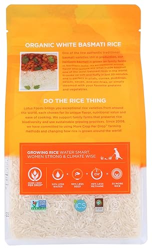 Vista 3 de LOTUS FOODS Arroz Basmati blanco orgánico, 30 OZ