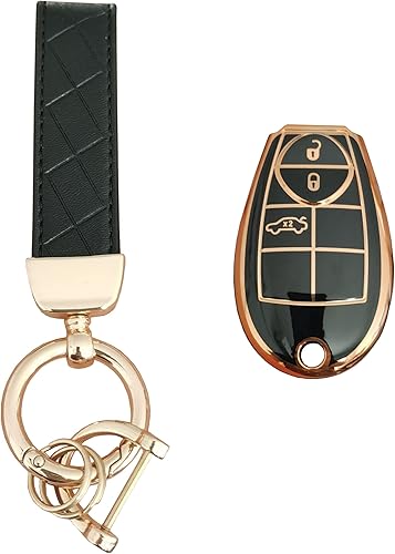 Miniatura 2 de Funda para llavero Dodge con llavero de cuero apto para Chrysler Town y Country Dodge Grand Caravan