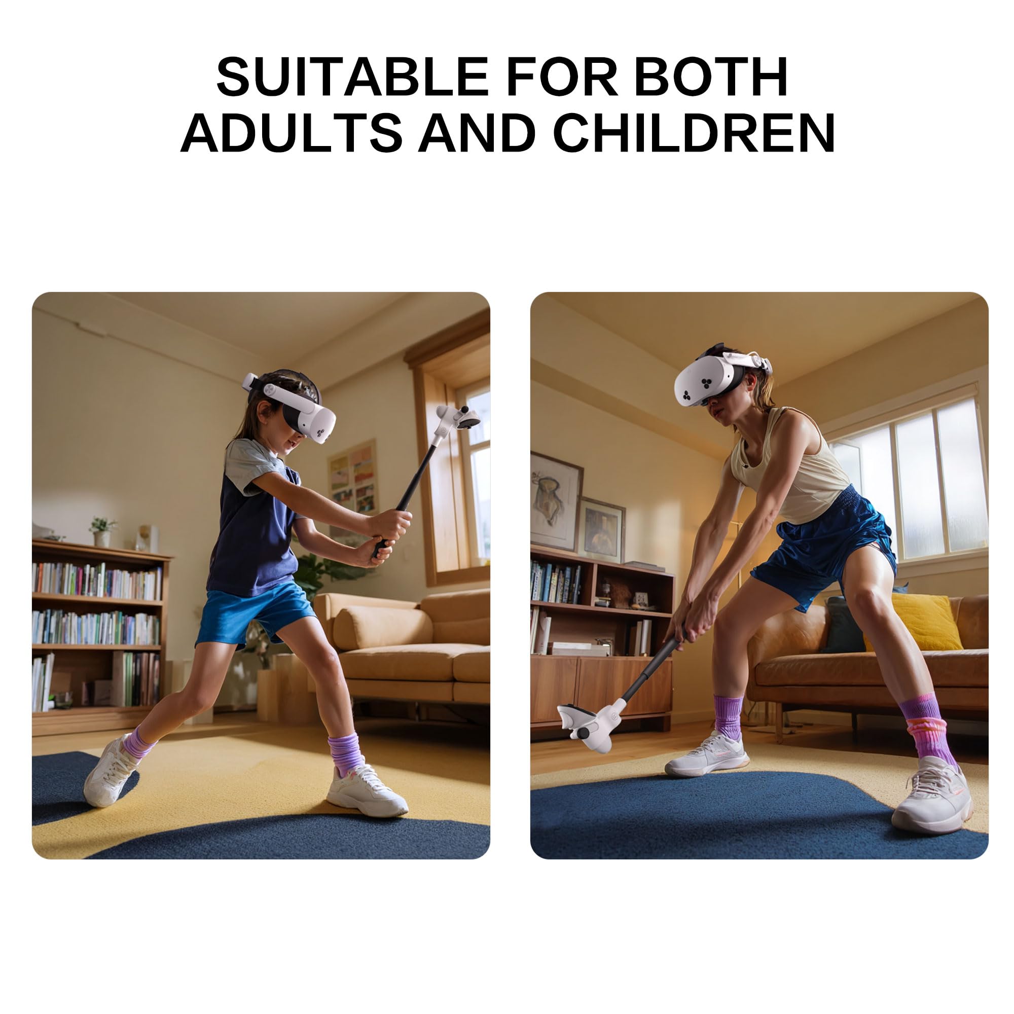WOUMNTT VR - Accesorios para juegos de golf - Juego izquierdo y derecho - Adecuado para controladores Meta Quest 3S/Quest 3/Quest PRO. Mango antideslizante de golf de realidad virtual, diseño de