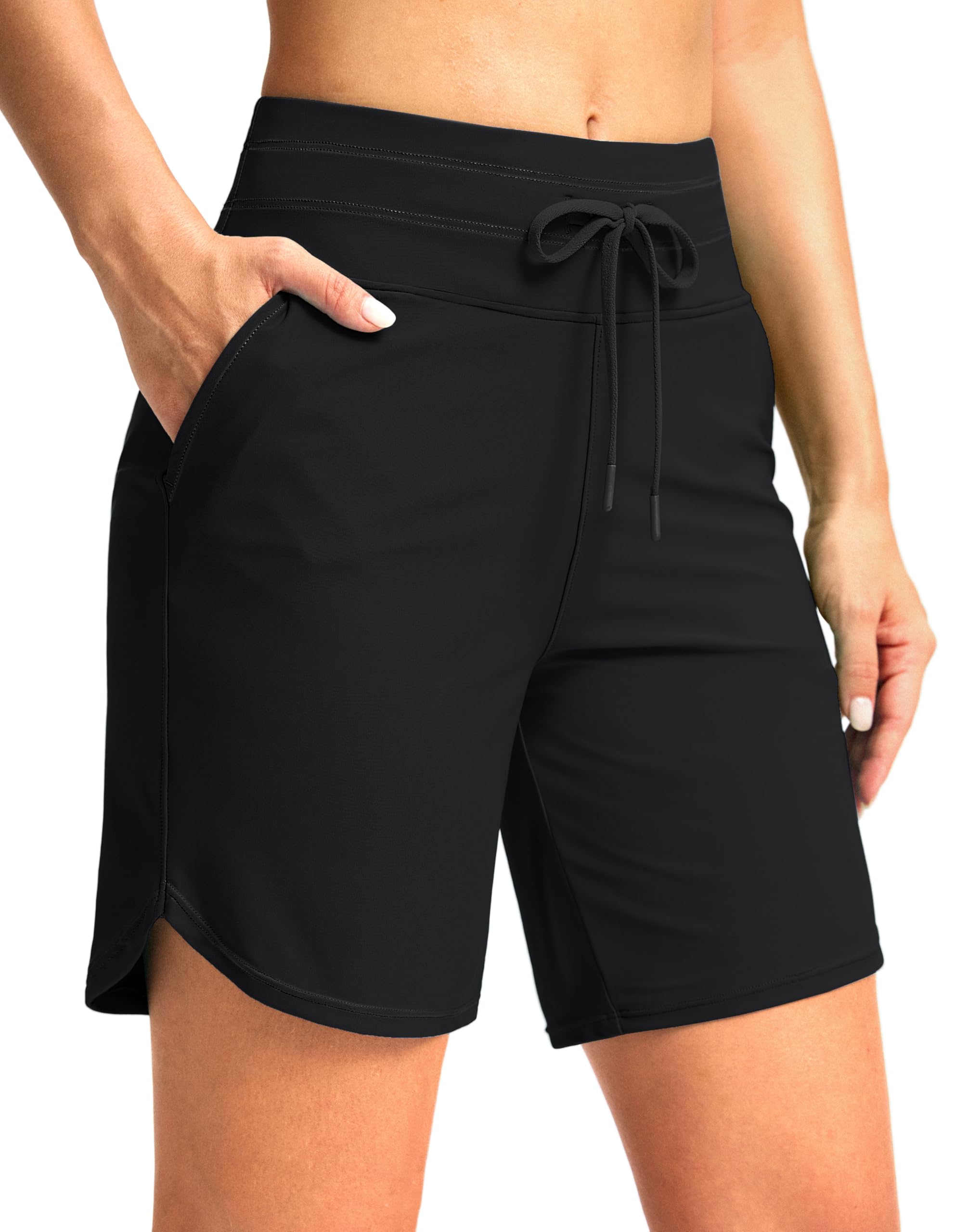 g gradual Women's 7" High Waisted Swim Board Shorts with Pockets Quick Dry Beach Swimming Shorts for Women with Liner-picture-14