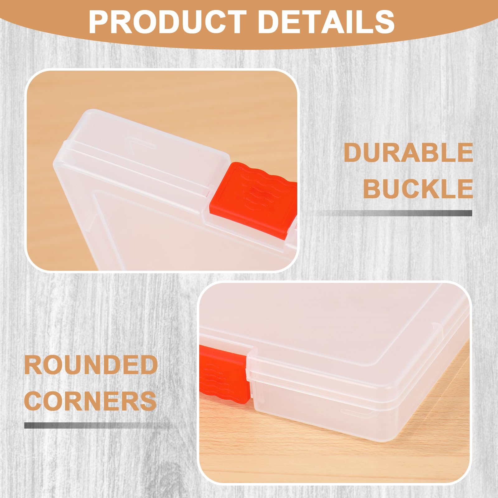 JarThenaAMCS 4 Stück Scrapbook-Papier-Organizer, 32,7 x 32,1 x 2,5 cm, transparente Kunststoff-Aufbewahrungsbox für Bastelarbeiten, Briefpapier, Karton, Dokumente, Büro, Schulbedarf