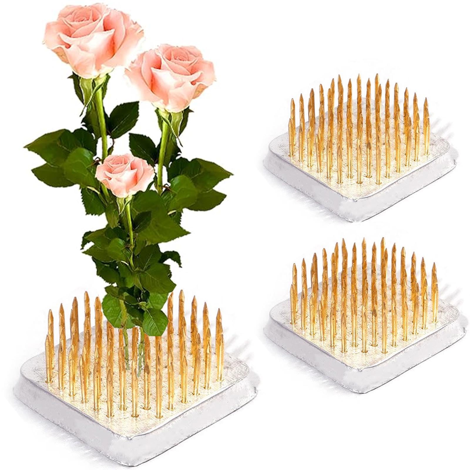 2 Pcs Flower Arrangement Holder, Square Metal Material Flower Making Materials for Daily and Holiday Floral Arrangement Art Flower Frog 3.6 * 3.6cm Ideal for Professionals and Enthusiasts-image-38