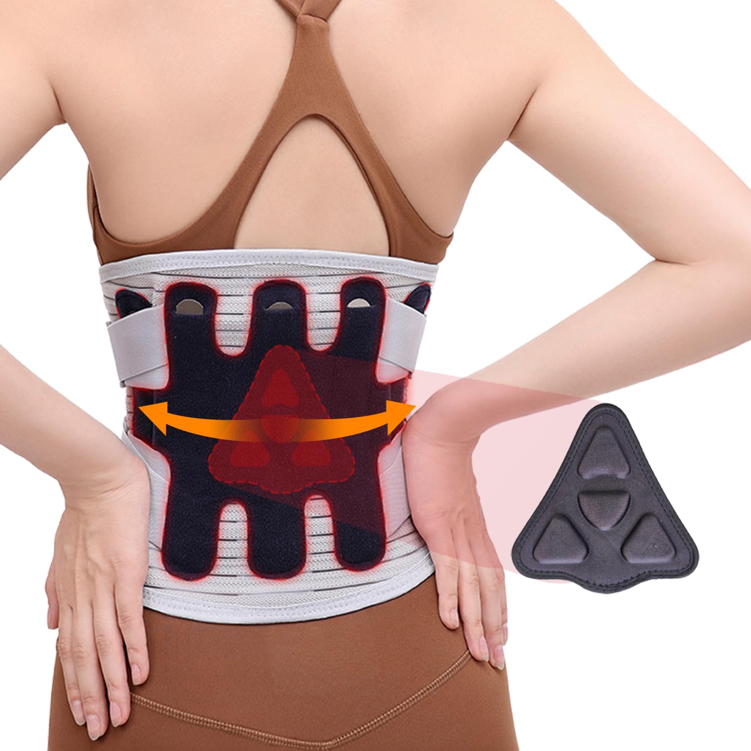 YESME Lower Back Brace Support for Men and Women, Improve Posture, Support Back Pain From Herniated Discs, Sciatica Pain, Stretchable And Breathable, Adjustable Size (Large)