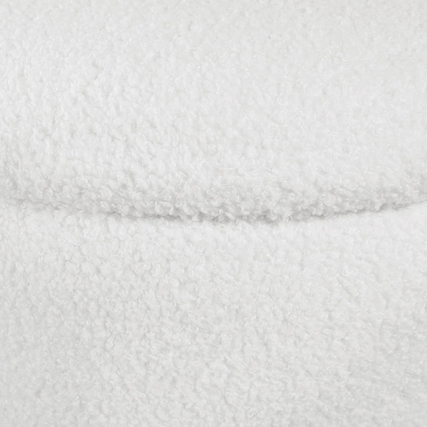 OSP Home Furnishings Lyra Contemporary Round Storage Ottoman with Lift-Off Lid, Ivory SherpaFabric - Image 7