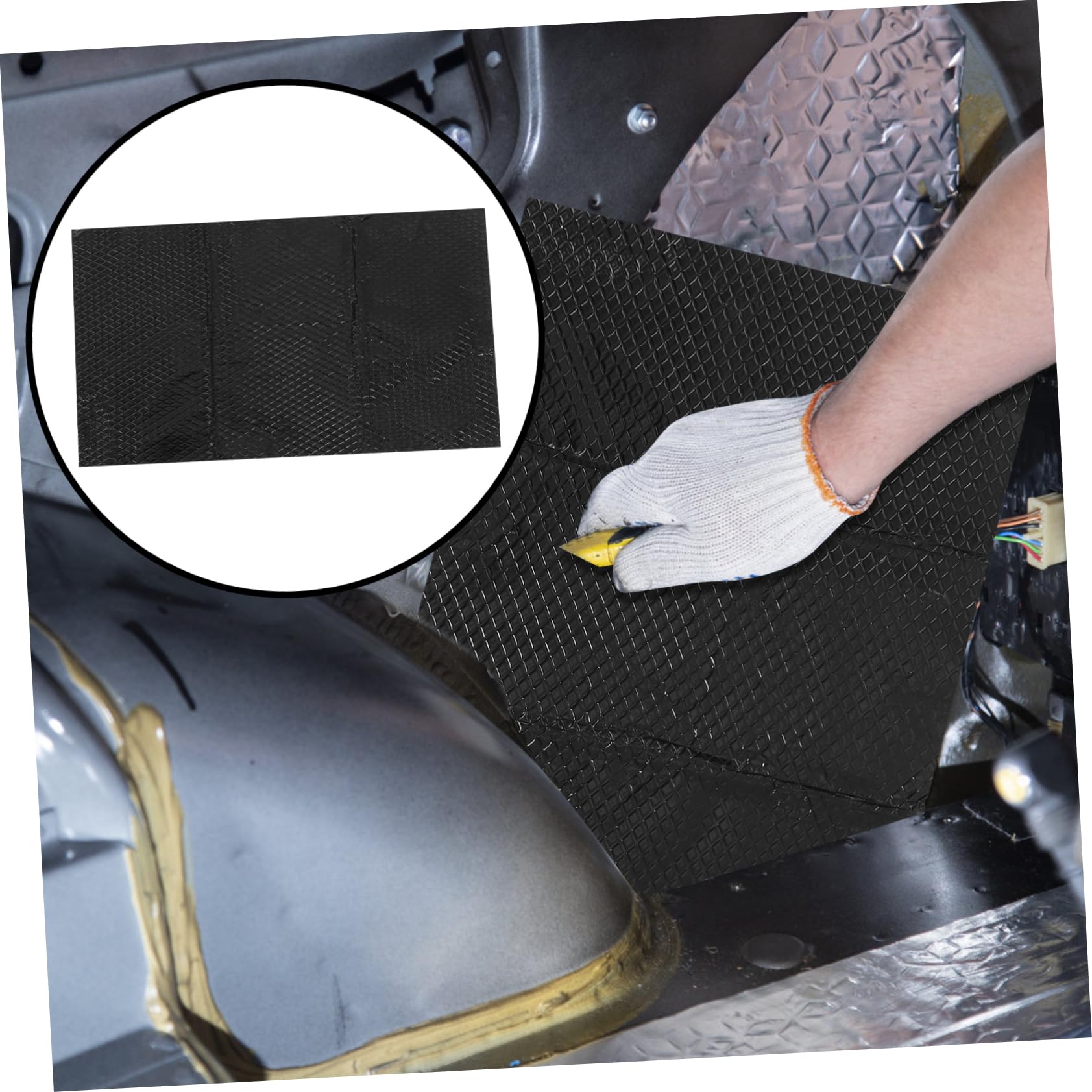 Schalldämmmatte für Autos aus Butylgummi, Schwarze Isoliermatte | Geräuschabsorption, Einfache Montage, Auto Dämmmaterial für Einsatz im Fahrzeugbereich