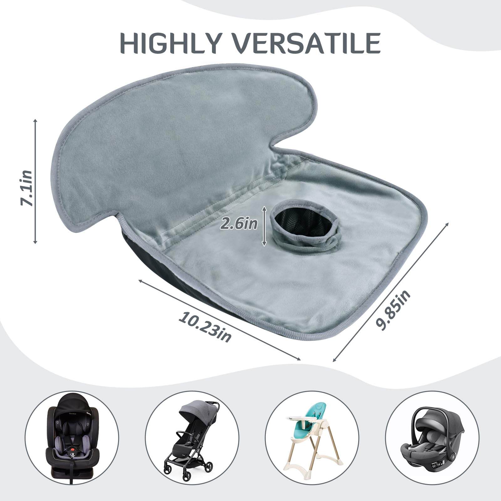 INFANZIA Dry Seat,Paquete de 2 Protectores de Asiento de Coche Impermeables para Entrenamiento de Orinal para niños pequeños, bebés y bebés, Almohadilla para Asientos de Coche, cochecitos, Gris