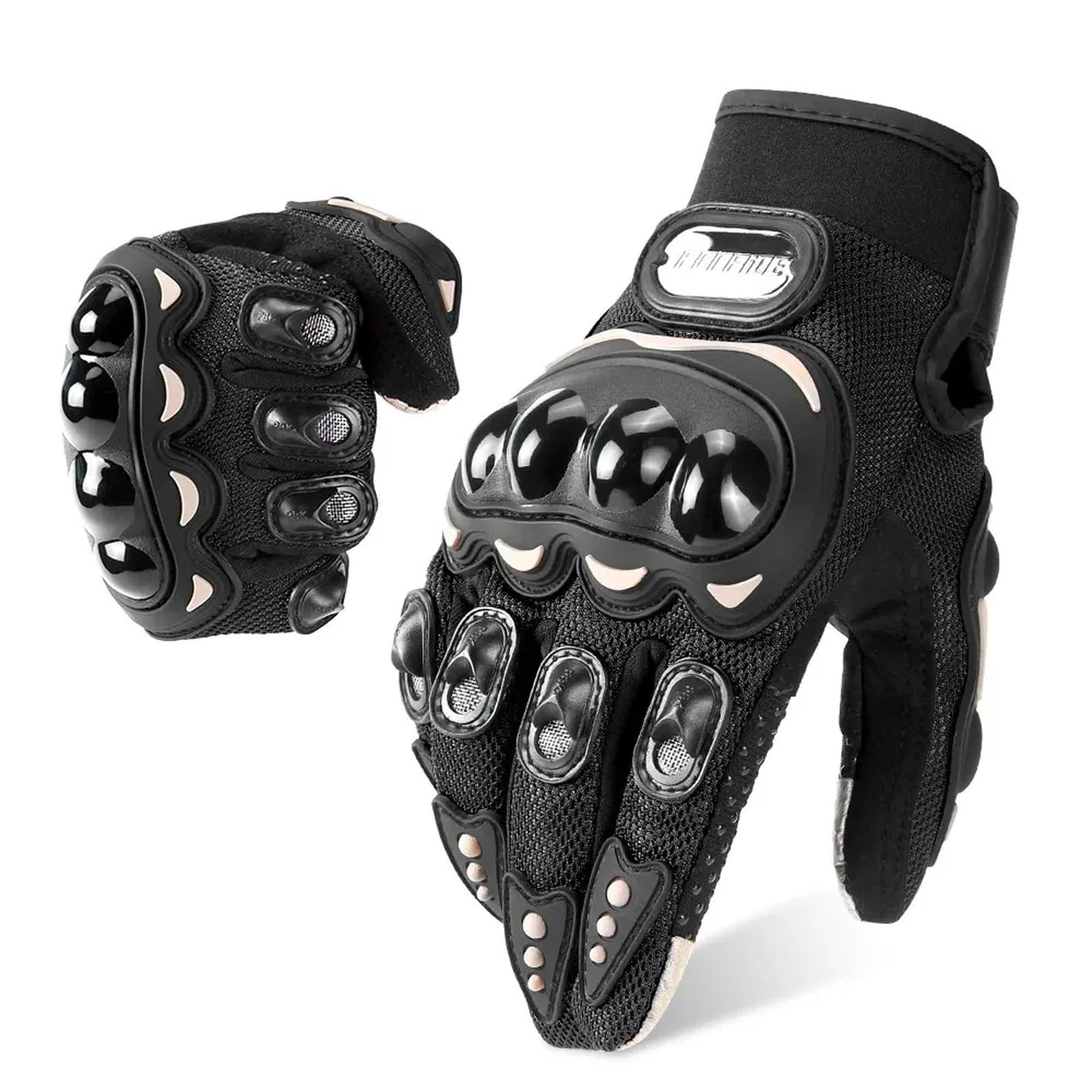 Dirtbike Gloves for Men Hard Shell Palm Padding Polyester Breathable Mesh Anti-Slip Point and Touchscreen Motorcycle Gloves for