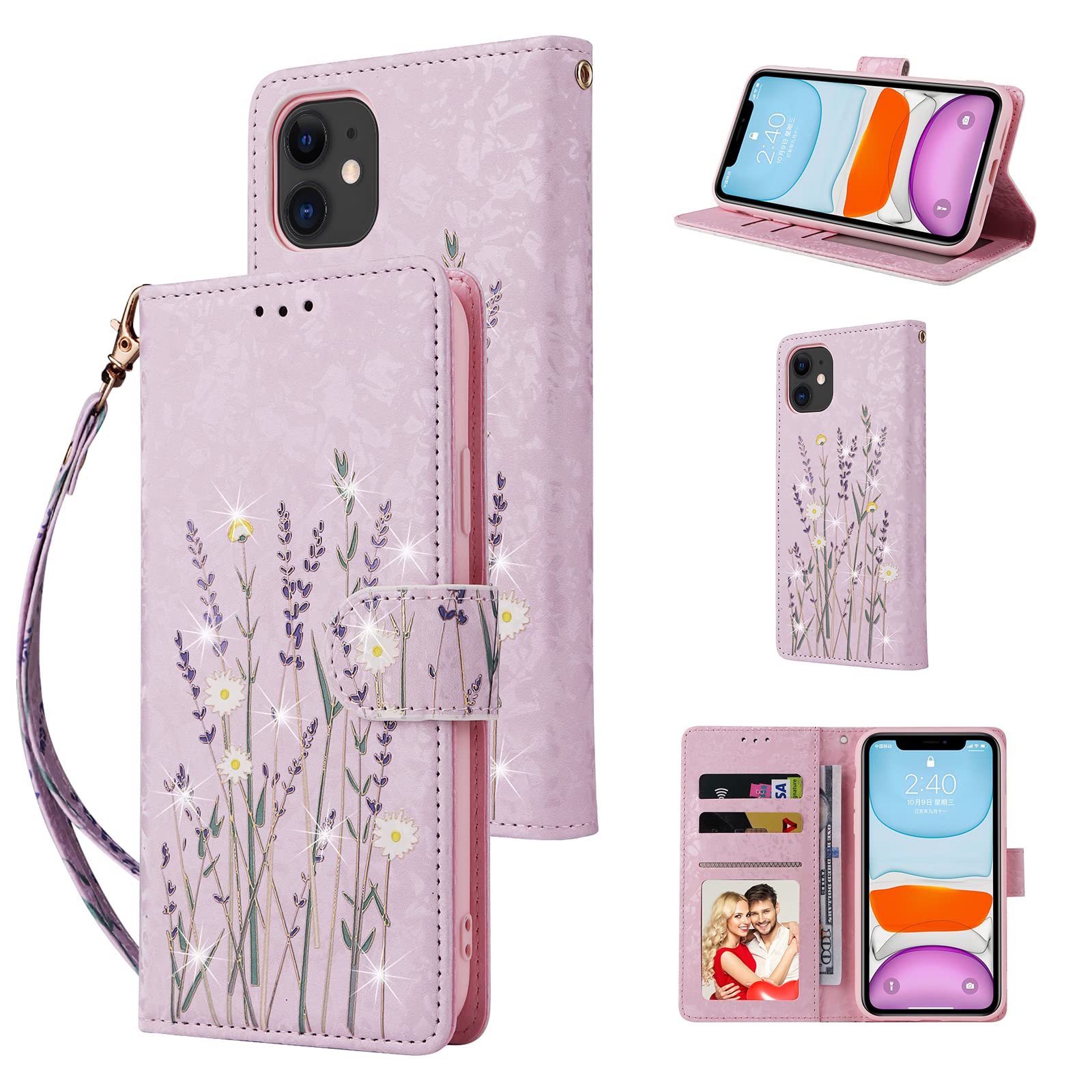 UEEBAI Cover per iPhone 13 6.1 inch, Pieghevoli Custodia a