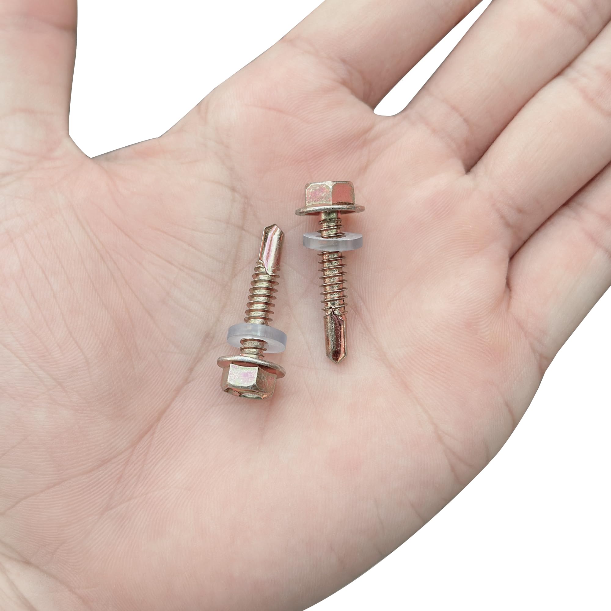 50 PCS Hexagon Self Tapping Self Drilling Screws with Pads for Metal Sheets,Wooden Sheets and Plastic Sheets (M4.8 * 30mm) - Image 3