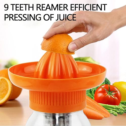 Miniatura 3 de Drsn Exprimidor de naranja, exprimidor manual de cítricos con tarro Mason de 32 onzas, multifunción, compatible con frascos de boca ancha