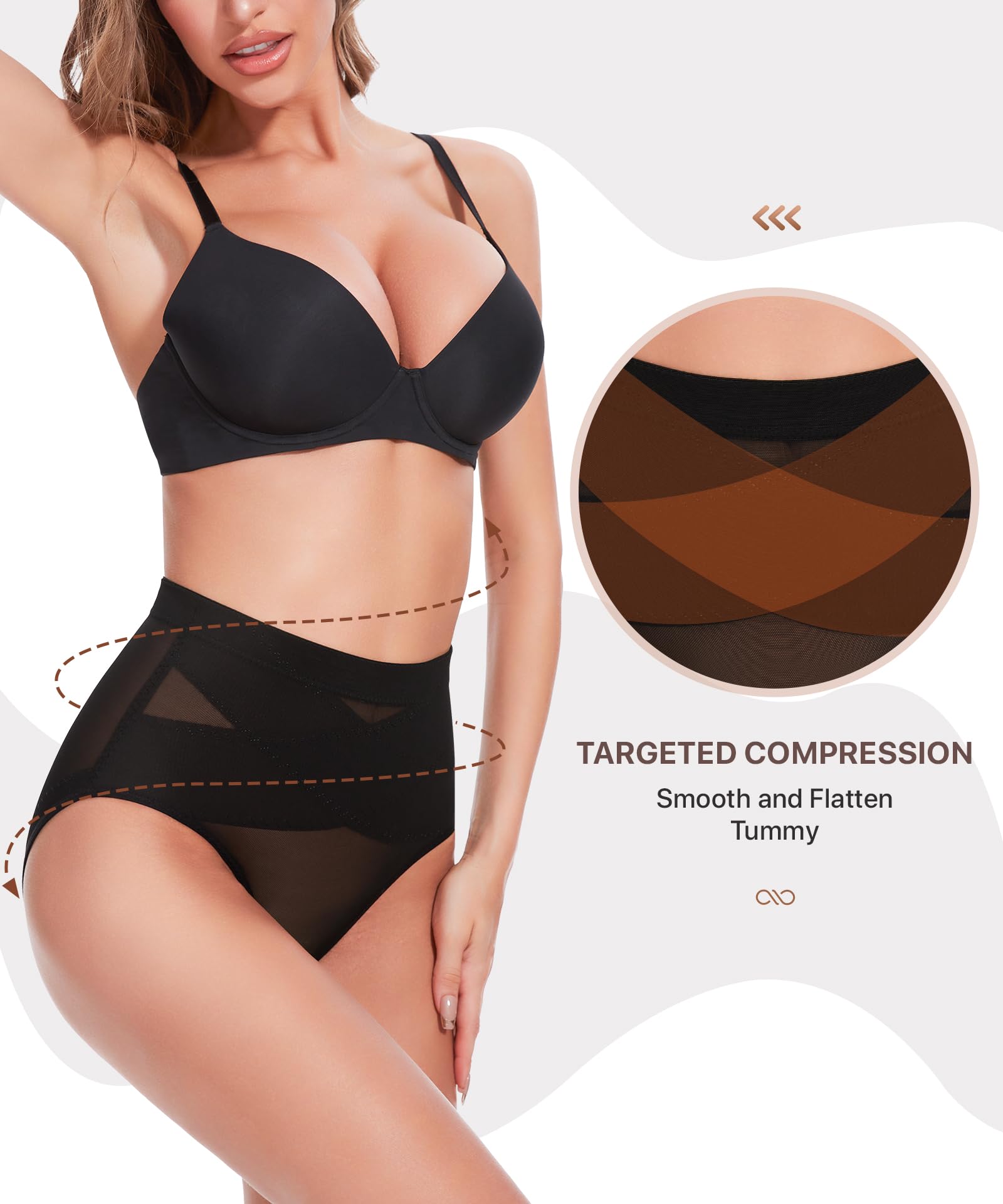 GYDEK Bragas moldeadoras para mujer con control de abdomen, cintura alta, tanga, faja moldeadora sin costuras, ropa interior de compresión
