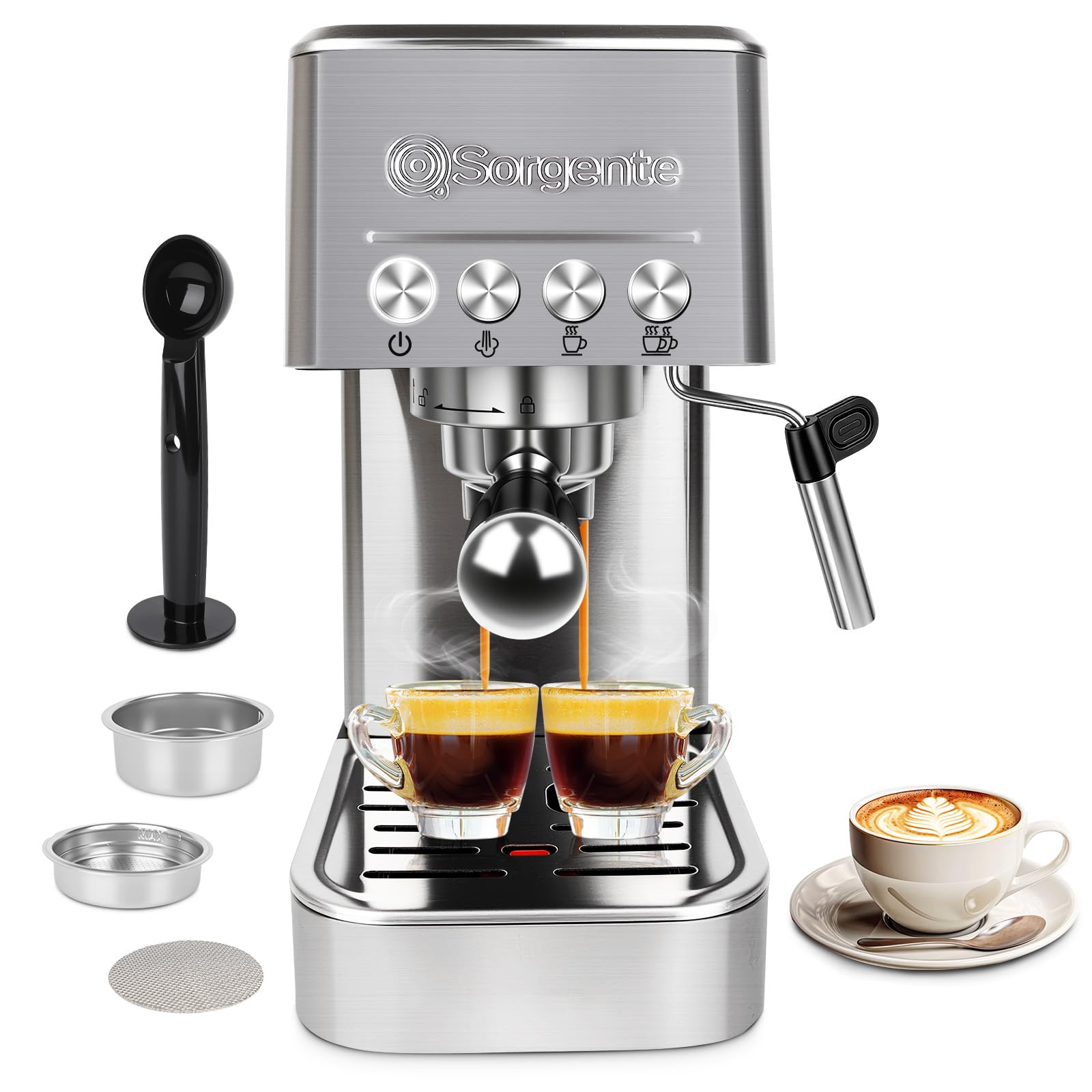 Amazon.com: Sorgente Espresso Machine 20 Bar, Stainless Steel