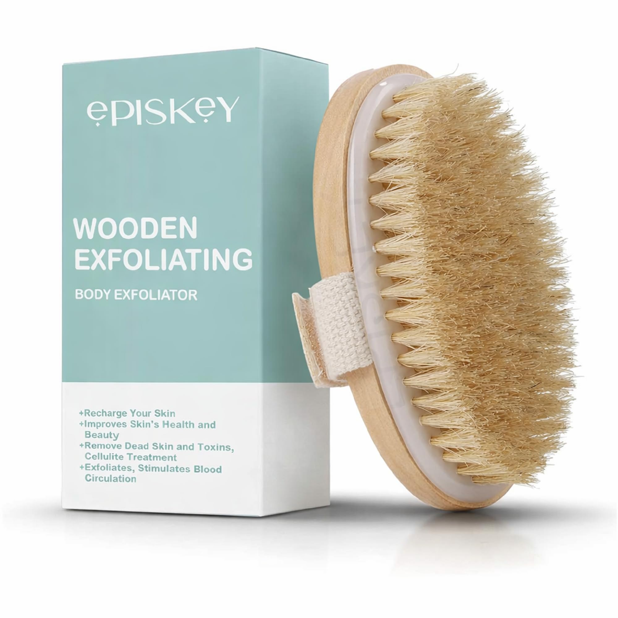 Episkey Dry Skin Body Brush Improves Skin's Health and Beauty With Natural Bristle | Remove Dead Skin and Toxins, Cellulite Treatment, Exfoliates, Stimulates Blood Circulation (WOODN_BATH)