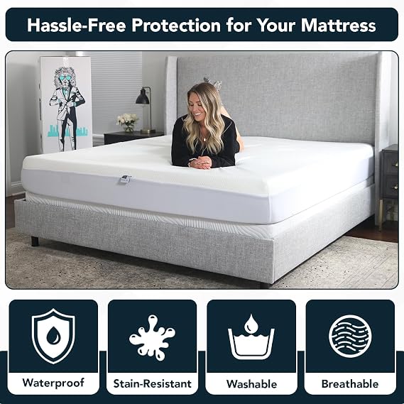 Lull King Size Mattress Protector | Mattress Cover | Extra Soft Waterproof Mattress Protector | Stain Resistant, Machine Washable & Whisper Quiet Bed Protector with 100 Night Trial