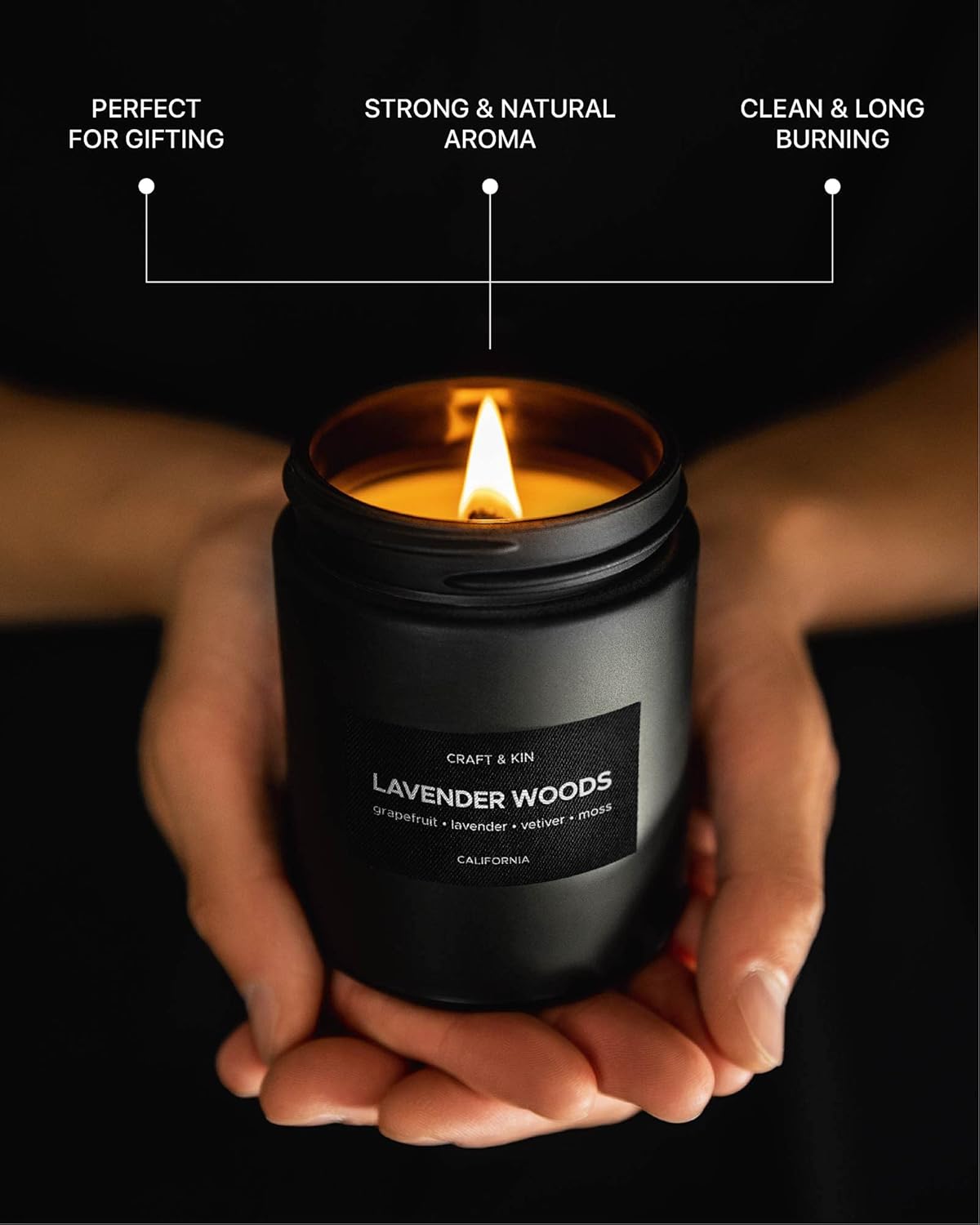 Scented Candles for Men | Lavender and Wood Scented Candle | Candle for Men | Soy Candles for Home Scented | Aromatherapy Candle Mens Candles | Wood Wicked Candles | Masculine Candle Black Jar : Home & Kitchen