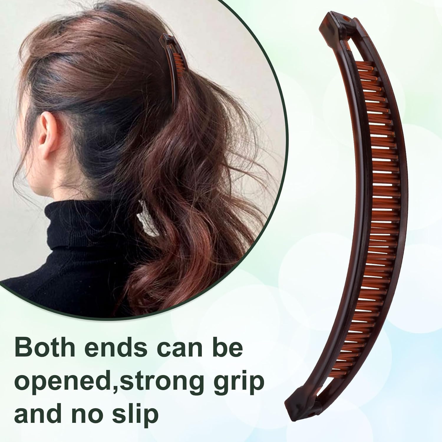 6 Pcs Banana Hair Clips for Women, Flat Double Combs Hair Barrettes, Non-Slip Large Hair Claw Clip Accessories for Long Short Thick Thin Hair (3 Colors) - Image 6