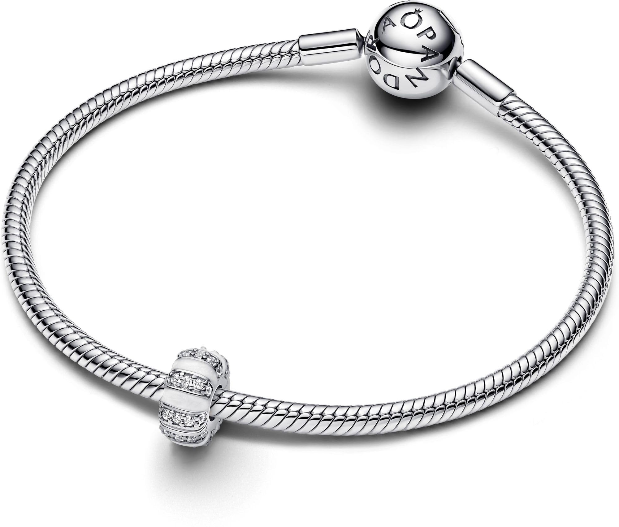 PANDORA Moments Steine & Emaille Clip-Charm aus Sterling Silber mit Zirkonia, Kompatibel Moments Armbändern,793785C01