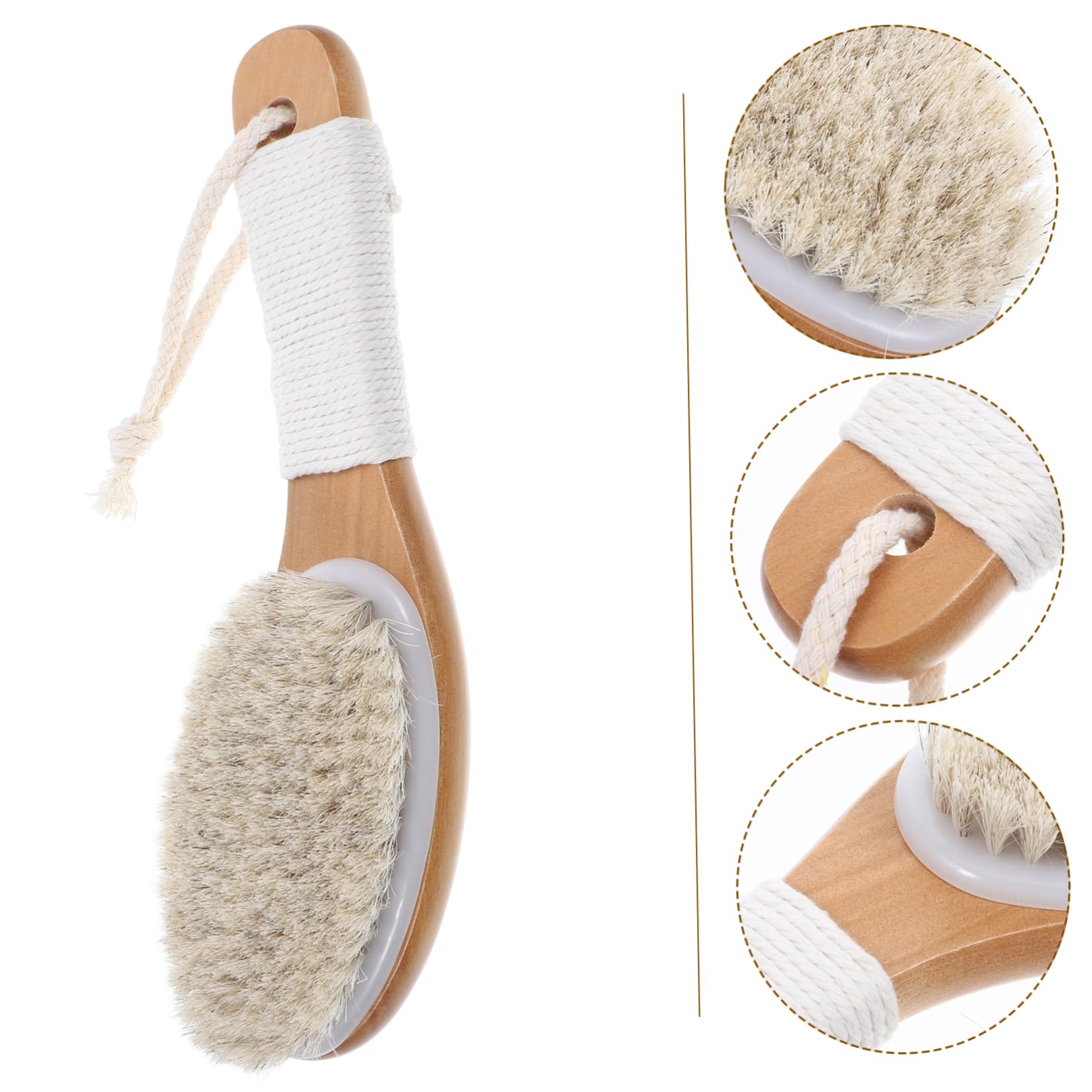 FOMIYES 5St Badebürste mit weichen Rosshaarborsten Holz Badebürste Pferdehaar Körperbürste Handlicher Rückenbürste Massagebürste Duschwäscher für den Rückenschrubber für die Dusche