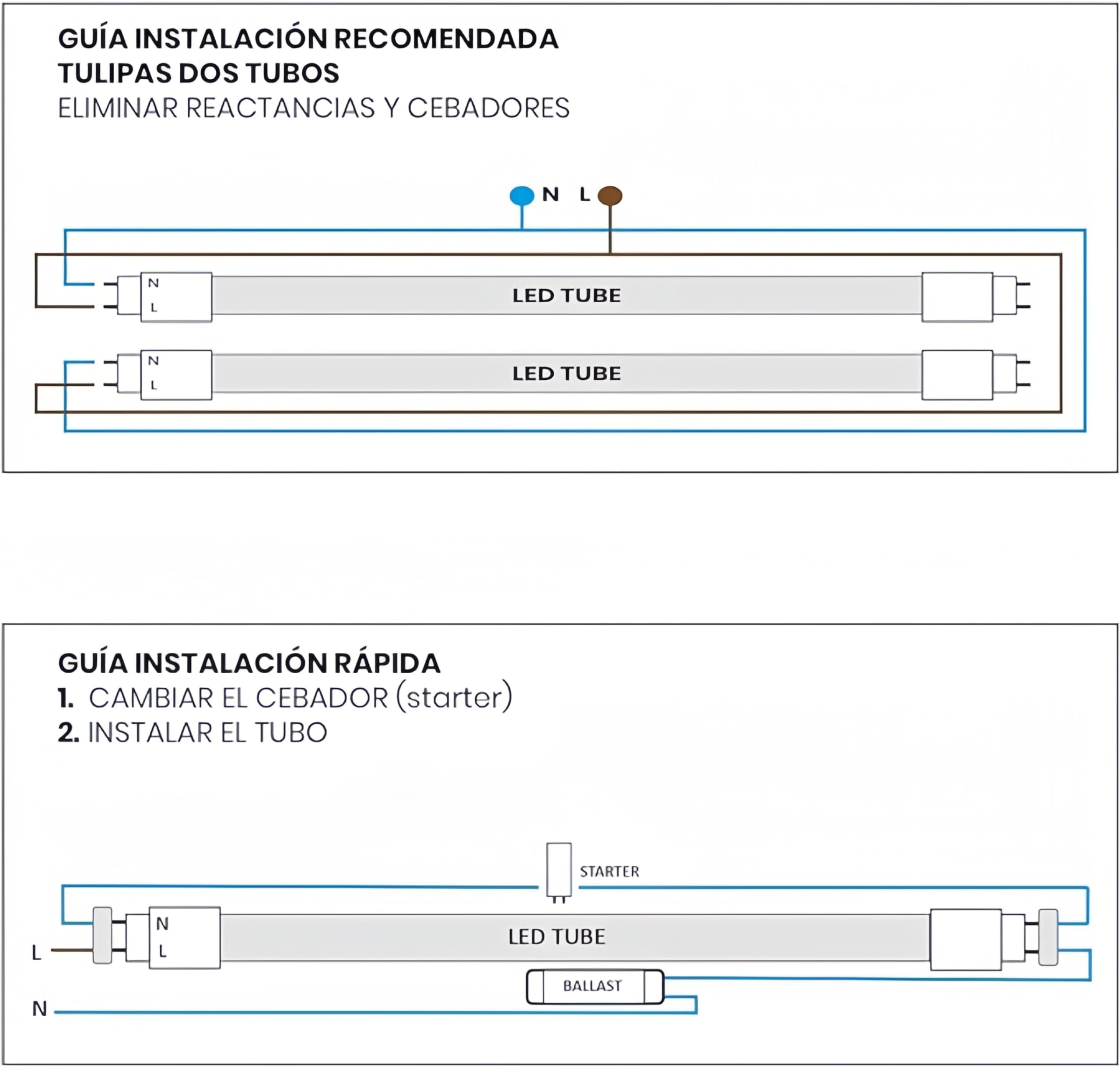 Tubo T8 Cristal LED 24W 150cm Cristal Conexión Un Lateral Luz Blanco Frío 6000K Bajo consumo y Alta luminosidad (5, 1500MM)
